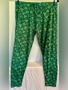 Serra Green Clover-Print Kids Pajama Bottoms
